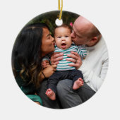 Gepersonaliseerd foto Tweezijdige gepersonaliseerd Keramisch Ornament (Voorkant)