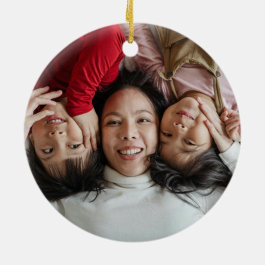 Gepersonaliseerd foto Tweezijdige gepersonaliseerd Keramisch Ornament (Achterkant)