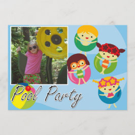 Gepersonaliseerd Foto Zwembad Party Zwemmen Verjaa Kaart