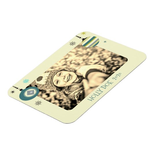 Gepersonaliseerd fotobericht voor kerstmis magneet (Linkerzijde)