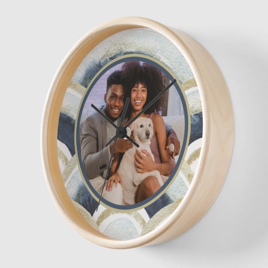 Gepersonaliseerd fotoblauw Waterverf Patroon (Hoek)