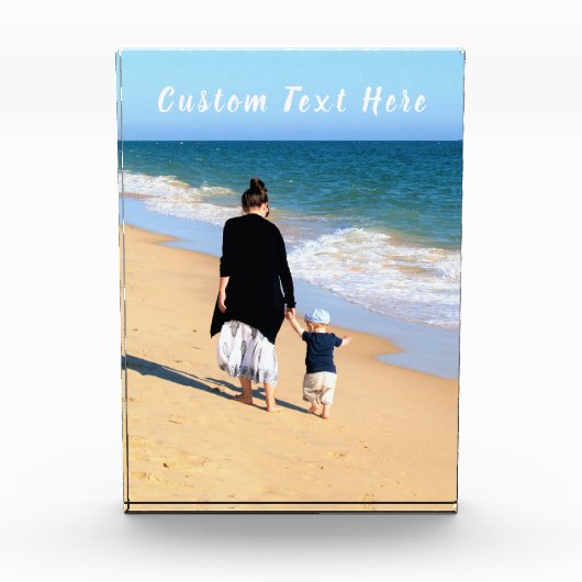Gepersonaliseerd Fotoblok Cadeau met Eigen Tekst (Voorkant)