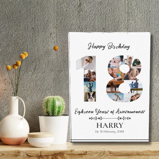 Gepersonaliseerd fotoblok voor 18e verjaardag
