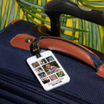 Gepersonaliseerd fotocollage bagagelabel<br><div class="desc">Dit moderne fotocollage bagagelabel is het perfecte cadeau voor je beste vriend, met 18 van je favoriete foto's, op maat van jouw naam en celnummer. Fantastisch als een cadeau voor kerst, afstuderen, galatines, verjaardag of cadeau voor een andere speciale gelegenheid, kunnen de doopvontstijl, grootte en kleur worden veranderd door op...</div>