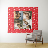 Gepersonaliseerd fotocollage rood hartenpatroon wandkleed (In Situ (horizontaal))