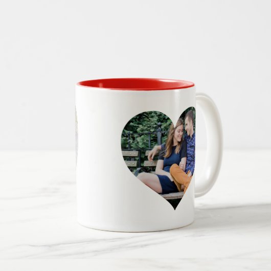 Gepersonaliseerd | Fotohart Tweekleurige Koffiemok (Voorkant rechts)