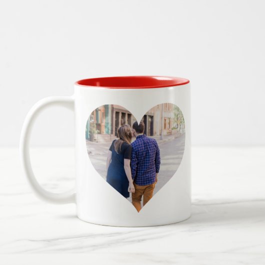 Gepersonaliseerd | Fotohart Tweekleurige Koffiemok (Links)