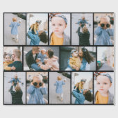 Gepersonaliseerd fotopapier met zwarte omloop cadeaupapier (Vlak)