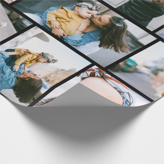 Gepersonaliseerd fotopapier met zwarte omloop cadeaupapier (Hoek)