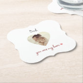 Gepersonaliseerd fotopapier Onderzetter voor Vader (Gekanteld)