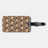 Gepersonaliseerd fotopatroon van Pet Dog Brown Bagagelabel (Achterkant horizontaal)