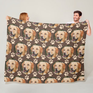 Gepersonaliseerd fotopatroon van Pet Dog Brown Fleece Deken