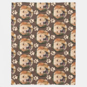 Gepersonaliseerd fotopatroon van Pet Dog Brown Fleece Deken (Voorkant)