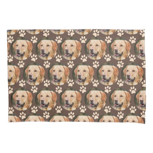 Gepersonaliseerd fotopatroon van Pet Dog Brown Kussensloop (Voorkant)
