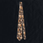 Gepersonaliseerd fotopatroon van Pet Dog Brown Stropdas<br><div class="desc">met het afbeelding van je hond of kat,  ontworpen met pootafdrukken. Trendy en modern design. Gepersonaliseerd cadeau van je hond. Het fotomalplaatje is van een lichtbruin/gouden terugwinning. Ideaal voor dierenliefhebbers,  hondeneigenaars,  kattenliefhebbers,  dieren of gezelschapsdieren met poten.</div>