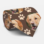Gepersonaliseerd fotopatroon van Pet Dog Brown Stropdas (Opgerold)