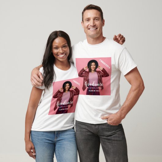 Gepersonaliseerd fotoscript Afstuderen T-shirt (Unisex)