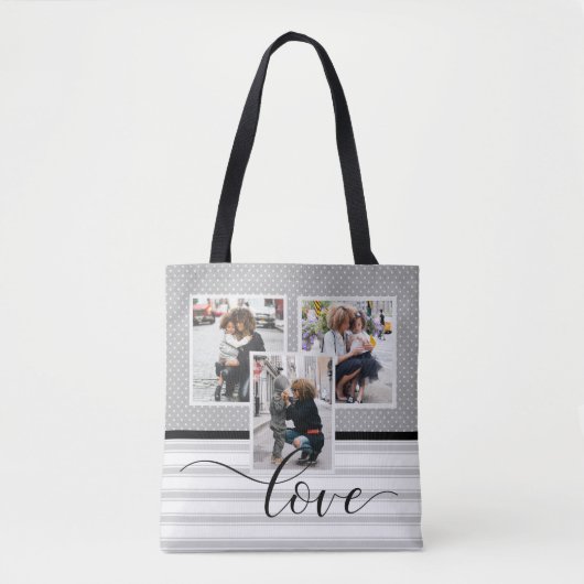 Gepersonaliseerd Fotosjabloon "Love" Tote Bag (Voorkant)
