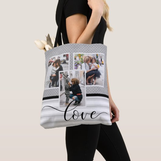 Gepersonaliseerd Fotosjabloon "Love" Tote Bag (Dichtbij)
