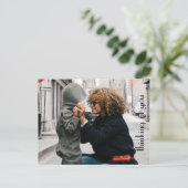 Gepersonaliseerd fototemplate "Denken aan jou" Briefkaart (Staand voorkant)