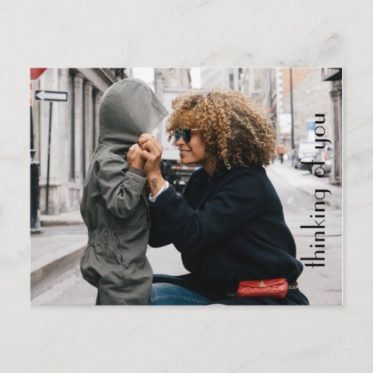 Gepersonaliseerd fototemplate "Denken aan jou" Briefkaart (Voorkant)