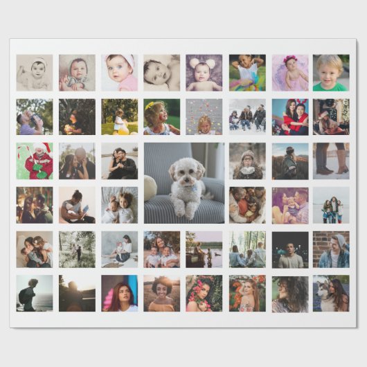 Gepersonaliseerd fotoverzamelpapier cadeaupapier (Vlak)