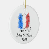 Gepersonaliseerd Frankrijk Ornament, Frankrijk Vla Keramisch Ornament (Rechts)