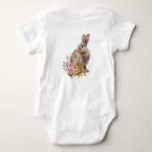 Gepersonaliseerd Frans konijn met roos Romper (Achterkant)