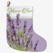 Gepersonaliseerd Frans Lavender Paars Grote Kerstsok (Voorkant)
