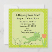 Gepersonaliseerd Frog Birthday Invites Kaart (Achterkant)
