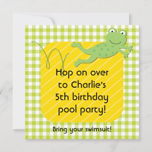 Gepersonaliseerd Frog Birthday Invites Kaart (Voorkant)