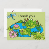 Gepersonaliseerd Frog Pond Verjaardag Bedankt Briefkaart (Voorkant / Achterkant)
