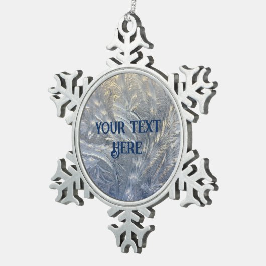 Gepersonaliseerd Frosty Pewter Snowflake Ornament (Rechts)