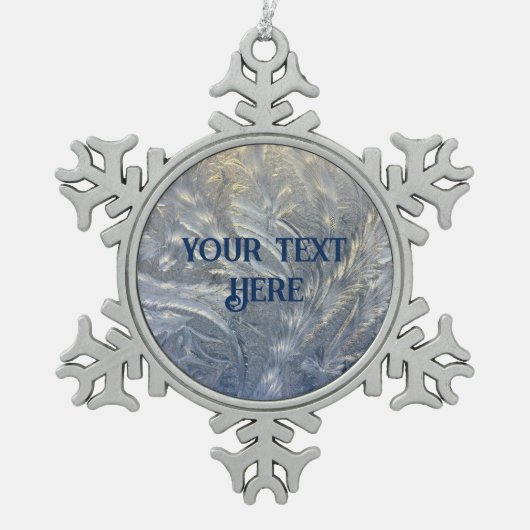 Gepersonaliseerd Frosty Pewter Snowflake Ornament (Voorkant)