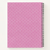 Gepersonaliseerd Fuchsia Roze Diamantpatroon Notitieboek (Achterkant)