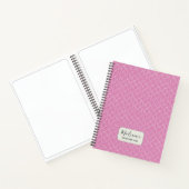 Gepersonaliseerd Fuchsia Roze Diamantpatroon Notitieboek (Binnen)