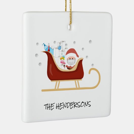 Gepersonaliseerd Fun Covid | Kerstkerstboom Keramisch Ornament (Rechts)