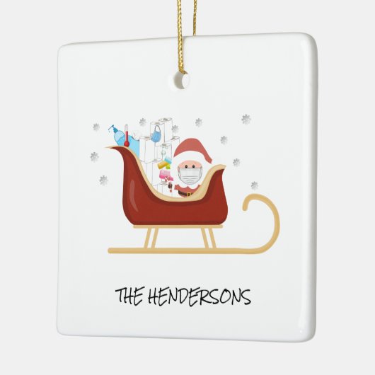 Gepersonaliseerd Fun Covid | Kerstkerstboom Keramisch Ornament (Links)