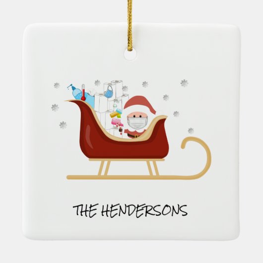 Gepersonaliseerd Fun Covid | Kerstkerstboom Keramisch Ornament (Achterkant)