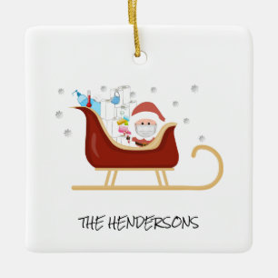 Gepersonaliseerd Fun Covid   Kerstkerstboom Keramisch Ornament