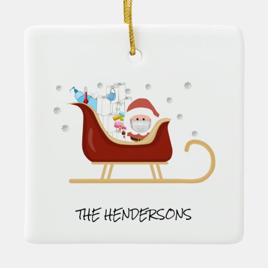Gepersonaliseerd Fun Covid | Kerstkerstboom Keramisch Ornament (Voorkant)