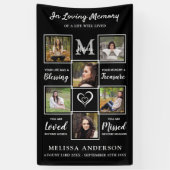 Gepersonaliseerd Funeral Photo Collage Loving Memo Spandoek (Verticaal)