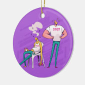 Gepersonaliseerd FUNNY 2020 versus 2021 Feestdagen Keramisch Ornament (Links)