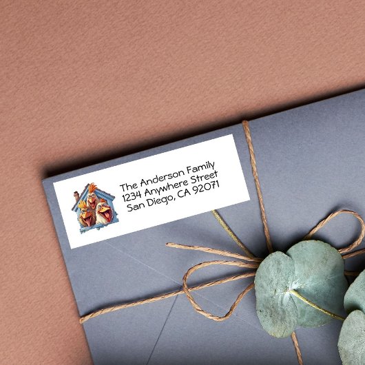 Gepersonaliseerd Funny Chicken Retouradreslabel Etiket