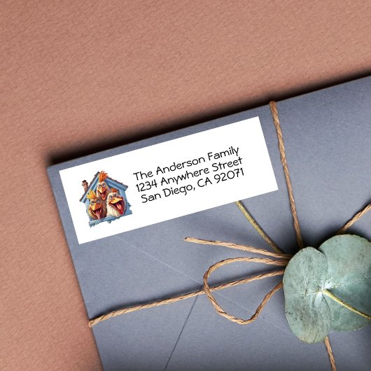 Gepersonaliseerd Funny Chicken Retouradreslabel Etiket