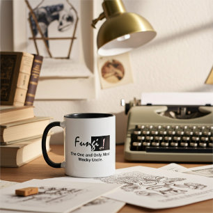Gepersonaliseerd Funny Mushrooms Pun, zwart en wit Mok