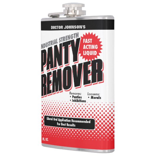 Gepersonaliseerd Funny Panty Remover Heupfles (Links)