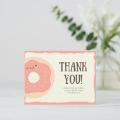 Gepersonaliseerd - Funny Pink Donut Dessert Hartel Briefkaart (Staand voorkant)