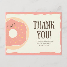 Gepersonaliseerd - Funny Pink Donut Dessert Hartel Briefkaart