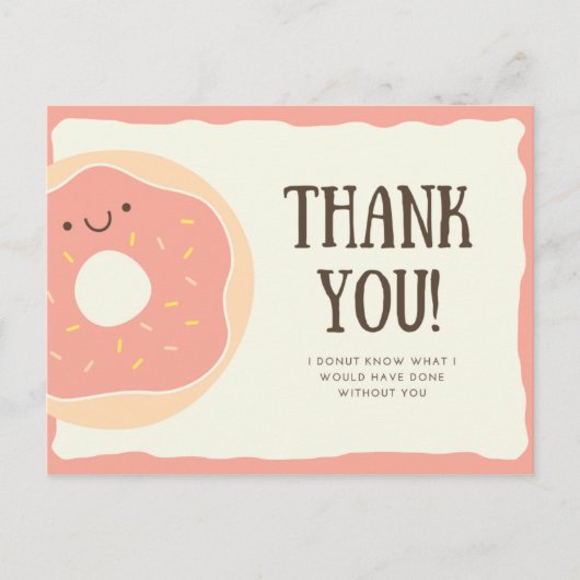 Gepersonaliseerd - Funny Pink Donut Dessert Hartel Briefkaart (Voorkant)